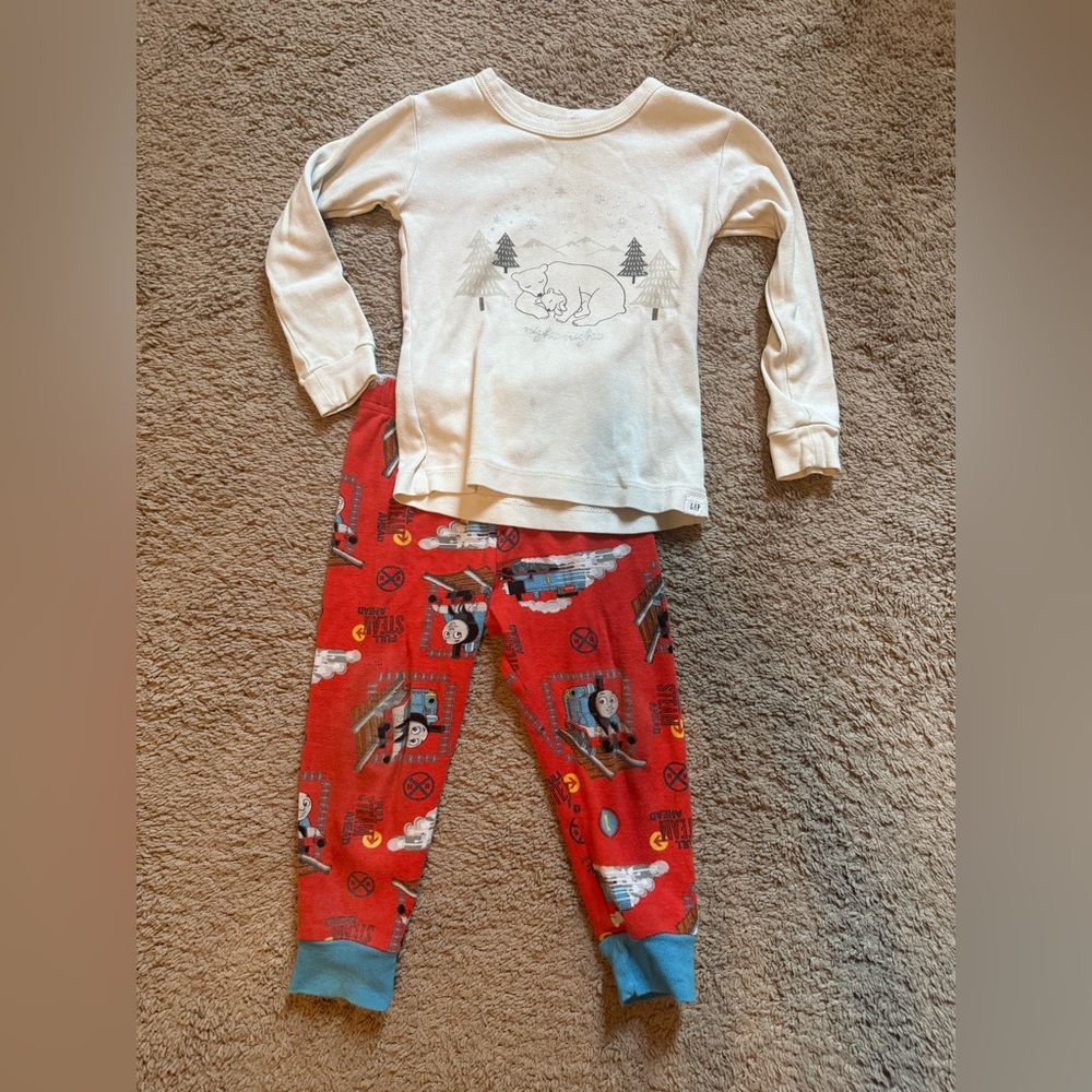 3T Thomas the Train PJ Cotton Pants + Long Sleeve Shirt Set